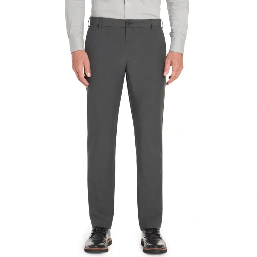 Van Heusen Flat Front Slim Fit Gray Pants